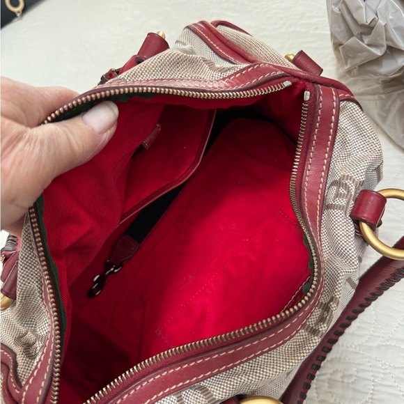 Dooney & Bourke Red and Cream Satchel - Picture 2 of 5
